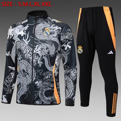 Kit Agasalho Adidas Real Madrid 2024/2025 Zíper Longo