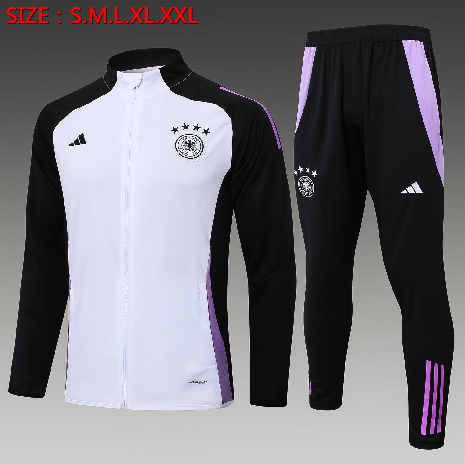 Kit Agasalho Adidas Alemanha 2024/2025 Branco
