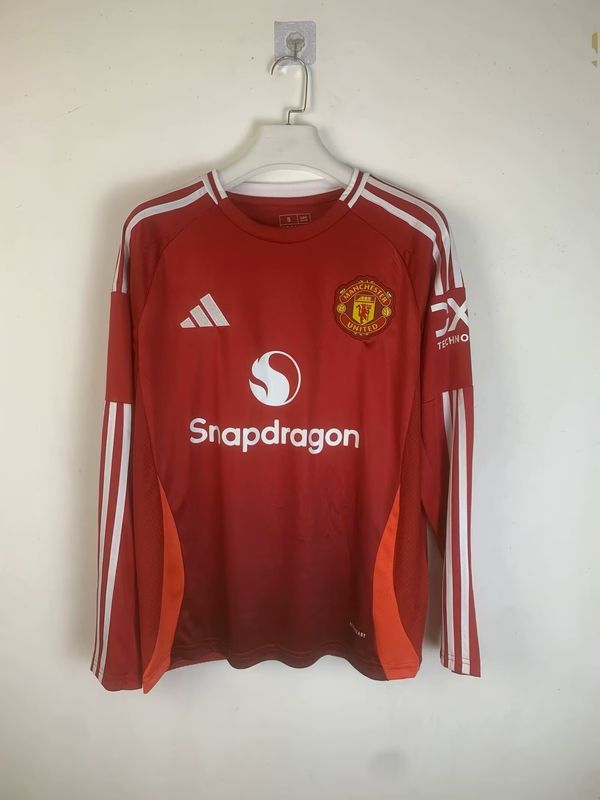 Camisa Manchester United Home  2024/2025 Manga Longa