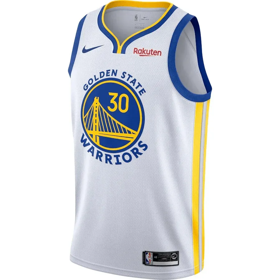 Regata NBA Golden State Warriors Association Edition Swingman Jersey Branca Stephen Curry 30