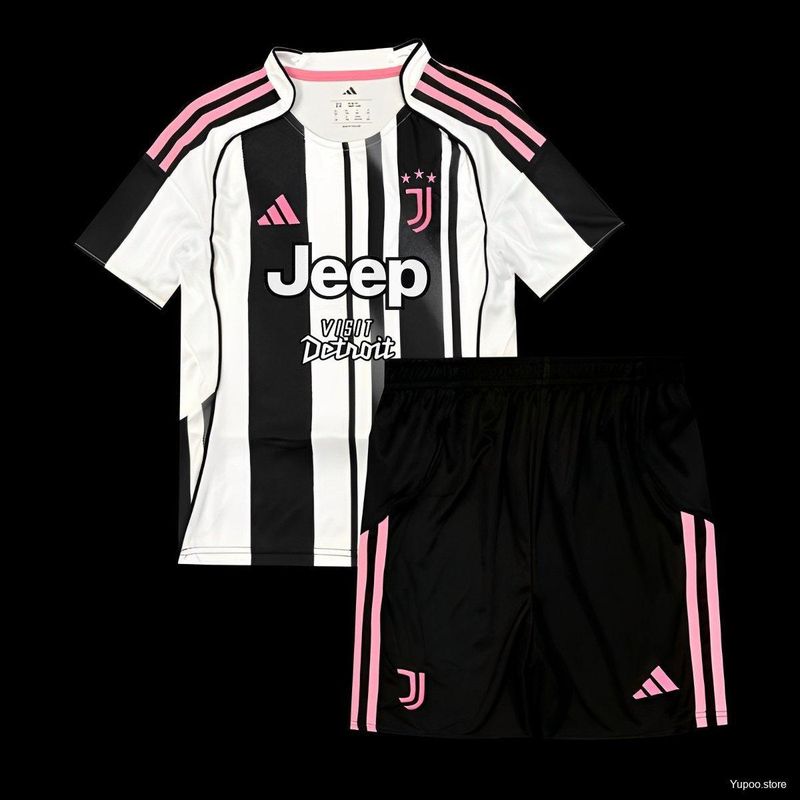 Kit Infantil Juventus I 2025/2026 Camisa + Short