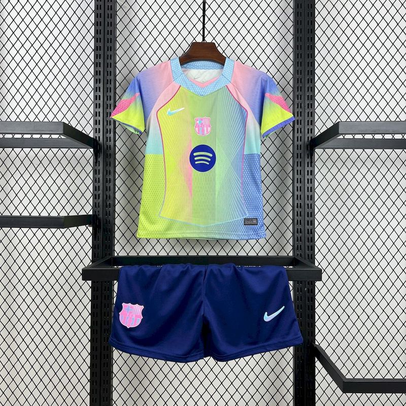 kit Camisa Infantil Barcelona 2025/2026 Edição Especial