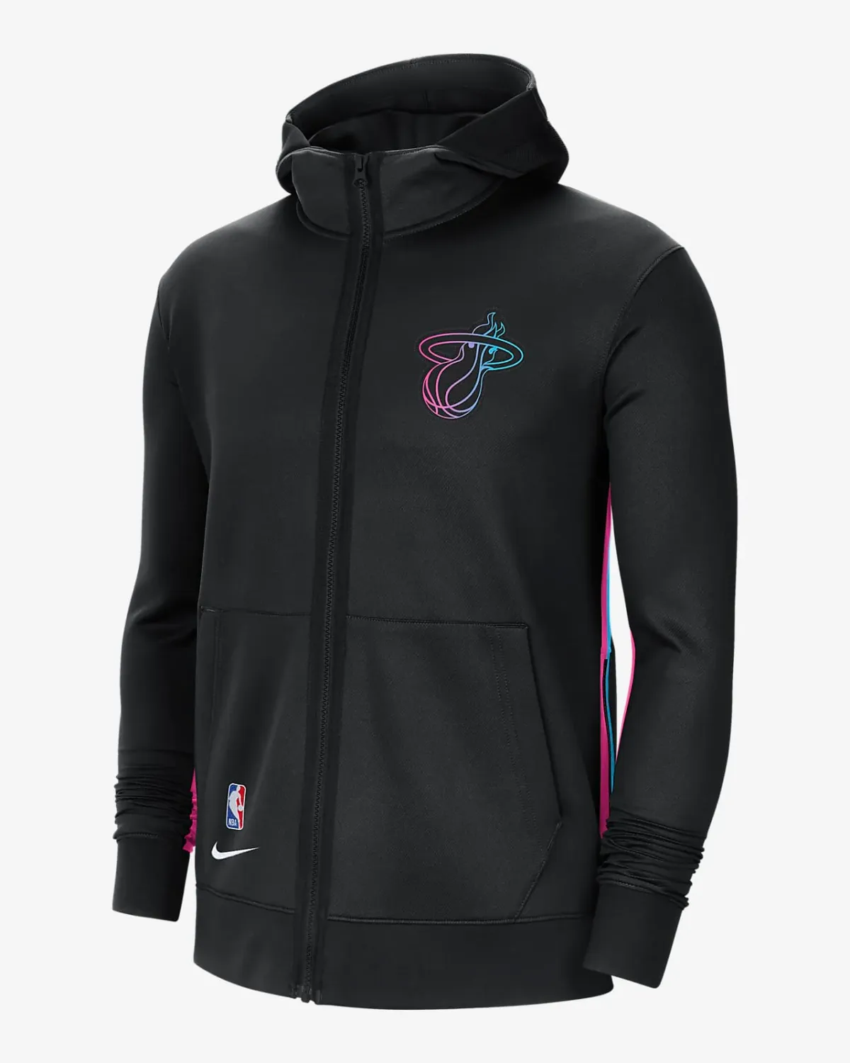 Moletom com capuz Nike City Edition Showtime com zíper completo Miami Heat masculino preto