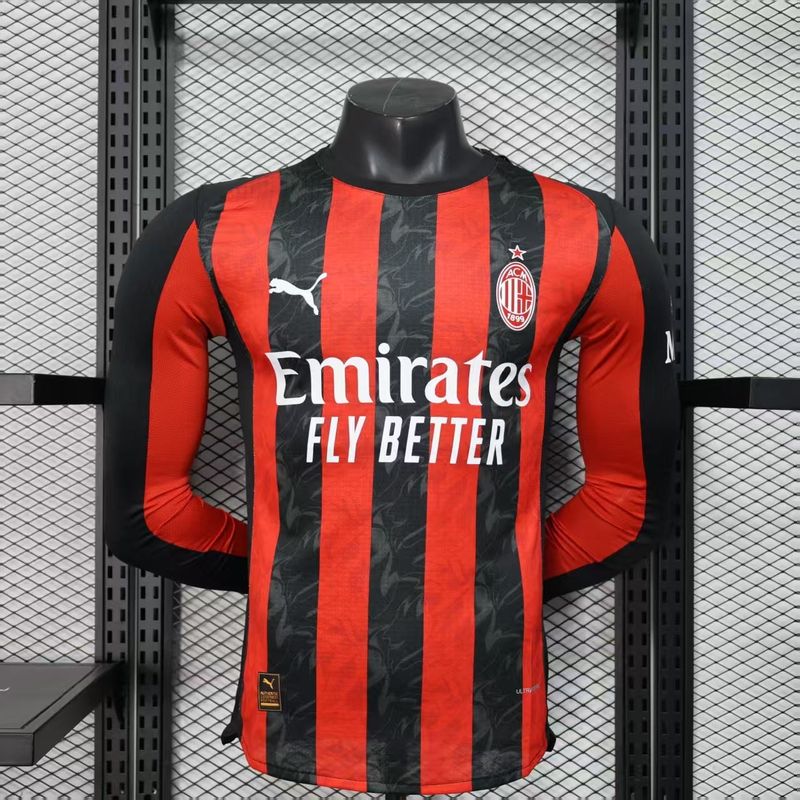 Camisa Milan 2025/2026 Manga Longa Jogador