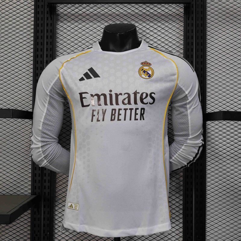 Camisa Real Madrid 2025/2026 Manga Longa Jogador