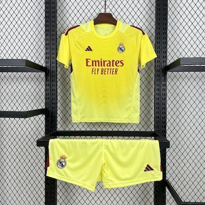 kit Camisa Infantil Real Madrid 2025/2026 Goleiro kit Camisa Infantil Real Madrid 2025/2026 Goleiro