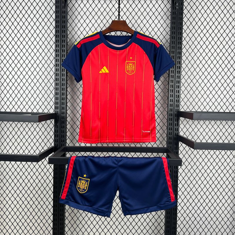 Kit Camisa Infantil Espanha Home 2026 Copa do Mundo Kit Camisa Infantil Espanha Home 2026 Copa do Mundo