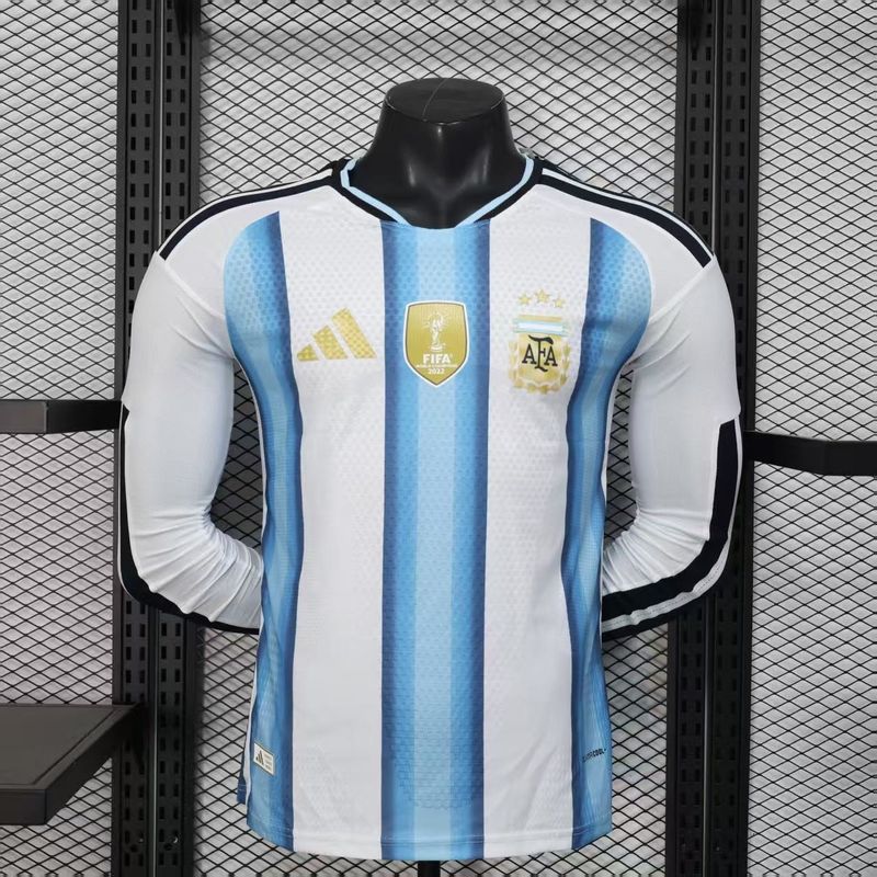 Camisa Argentina I Home 2026 Copa do Mundo Versão Jogador Manga Longa Camisa Argentina I Home 2026 Copa do Mundo Versão Jogador Manga Longa