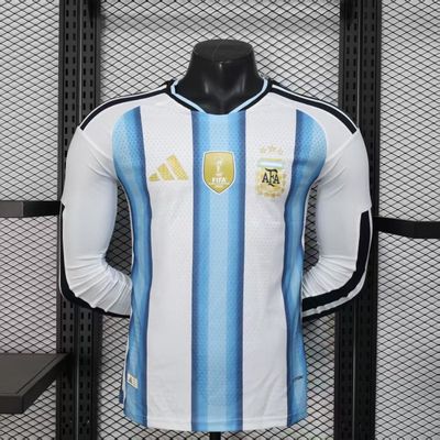 Camisa Argentina I Home 2026 Copa do Mundo Versão Jogador Manga Longa Camisa Argentina I Home 2026 Copa do Mundo Versão Jogador Manga Longa