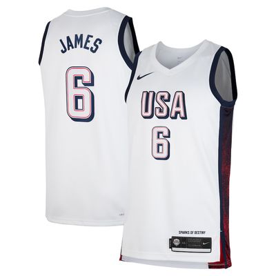 Camiseta Regata Basquete USA EUA Seleção Estados Unidos Jogos Olímpicos Paris 2024 Branca LeBron James (6) Camiseta Regata Basquete USA EUA Seleção Estados Unidos Jogos Olímpicos Paris 2024 Branca LeBron James (6)