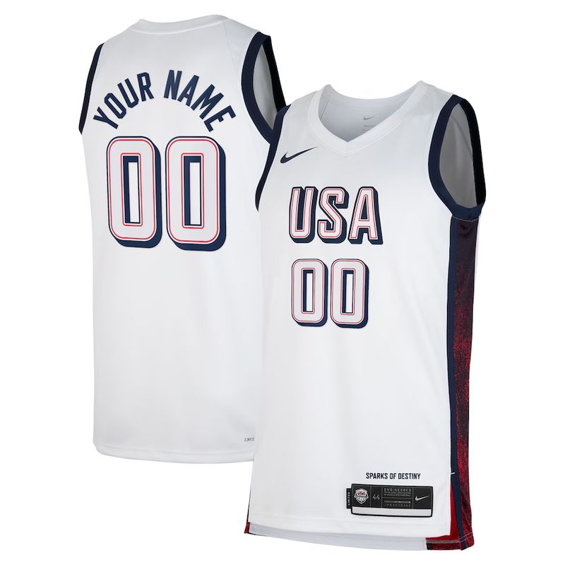 Camiseta Regata Basquete USA EUA Seleção Estados Unidos Jogos Olímpicos Paris 2024 Branca Camiseta Regata Basquete USA EUA Seleção Estados Unidos Jogos Olímpicos Paris 2024 Branca