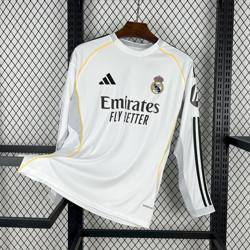 Camisa Real Madrid Home 2025/2026 Manga Longa