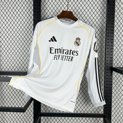 Camisa Real Madrid Home 2025/2026 Manga Longa