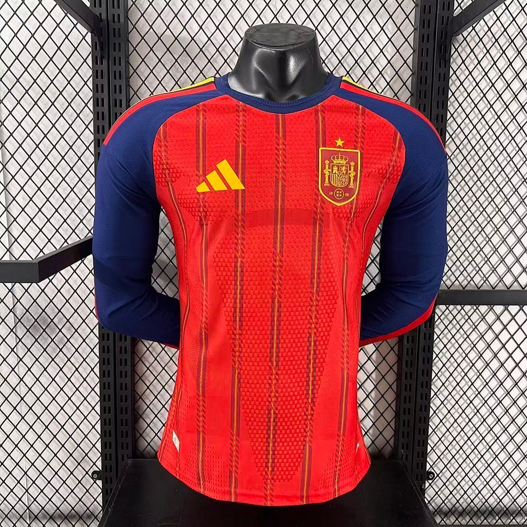 Camisa Seleção Espanha 2026 Home Manga Longa Jogador Copa do Mundo