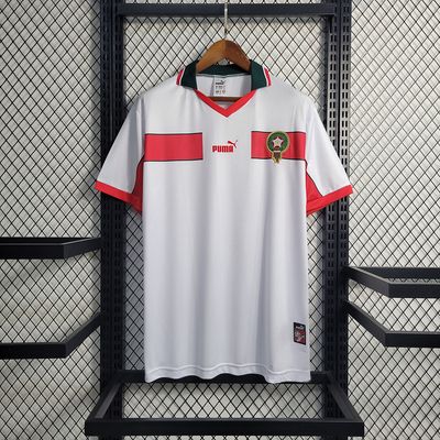 Camisa Marrocos 1998 Retrô Branca Camisa Marrocos 1998 Retrô Branca