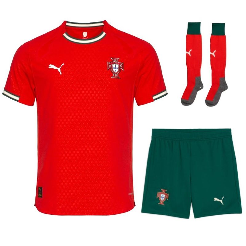 kit Camisa Seleção Portugal 2025-2026 Infantil com Meião