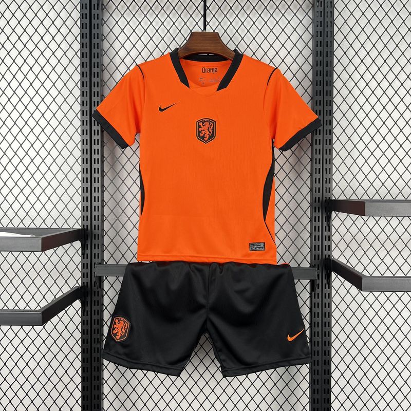 Kit Camisa  Infantil Seleção da Holanda 2026 Goleiro Copa do Mundo