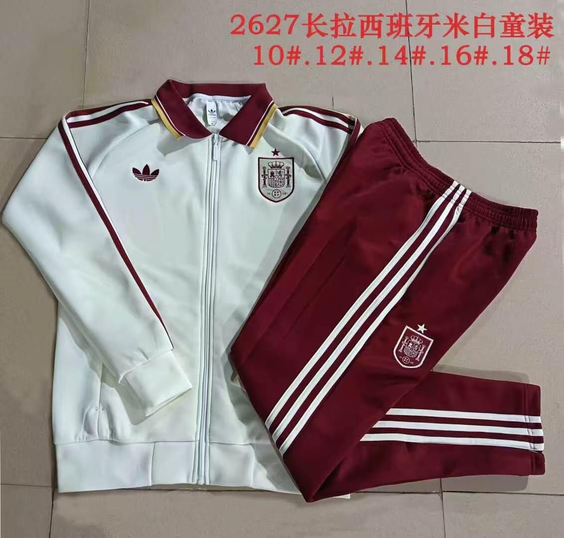 Kit Agasalho Treino Infantil Espanha 2026/2027 zíper longo