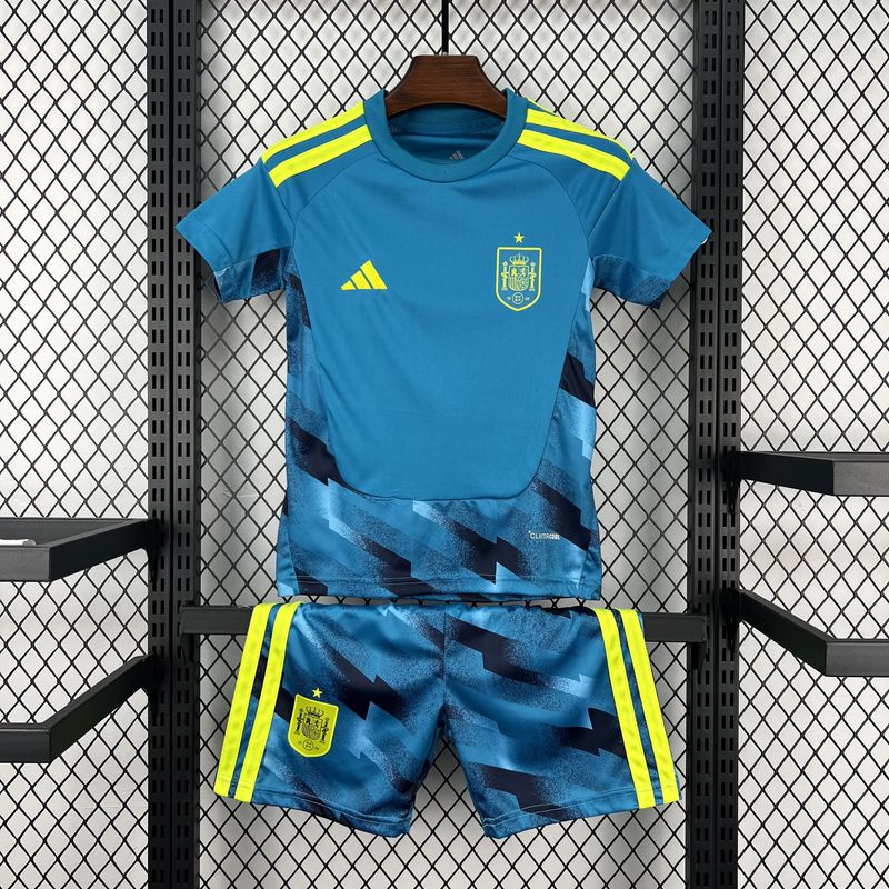 Kit Camisa Infantil Espanha Goleiro 2026 Copa do Mundo Kit Camisa Infantil Espanha Goleiro 2026 Copa do Mundo