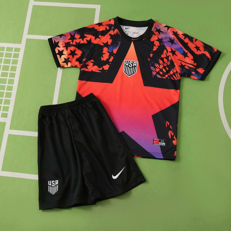 kit Camisa Seleção Estados Unidos 2026 Infantil Goleiro Copa do Mundo
