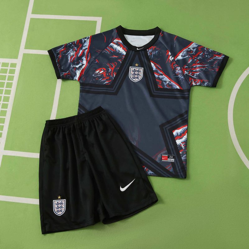 kit Camisa Seleção Inglaterra 2026 Infantil Goleiro Copa do Mundo