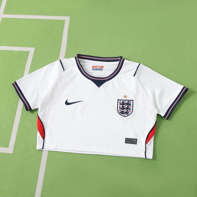 Camisa Cropped Inglaterra Feminina Nike 2026 - Branca