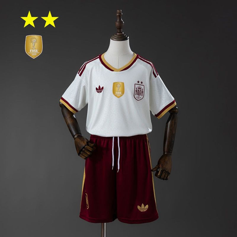 Kit Camisa Infantil Espanha Away 2026 Copa do Mundo Kit Camisa Infantil Espanha Away 2026 Copa do Mundo