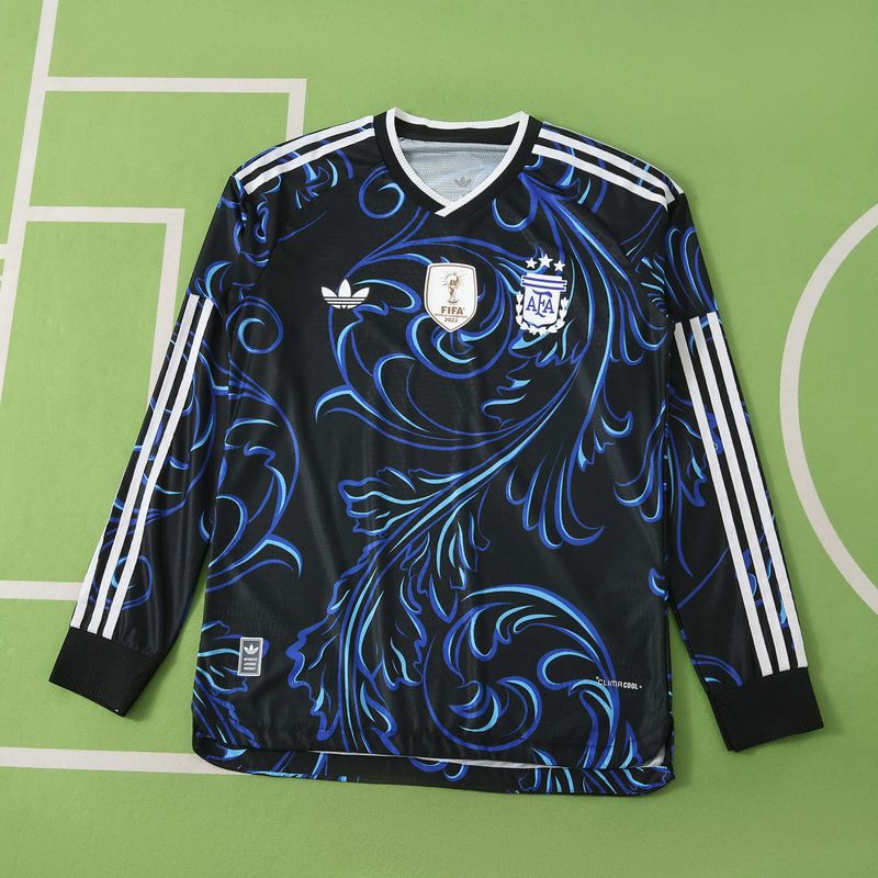 Camisa Argentina II 2026 Copa do Mundo Versão Jogador Manga Longa Camisa Argentina II 2026 Copa do Mundo Versão Jogador Manga Longa