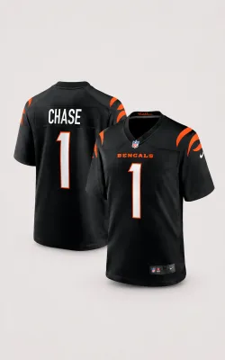 Camisa NFL Cincinnati Bengals JaMarr Chase Preto Camisa NFL Cincinnati Bengals JaMarr Chase Preto