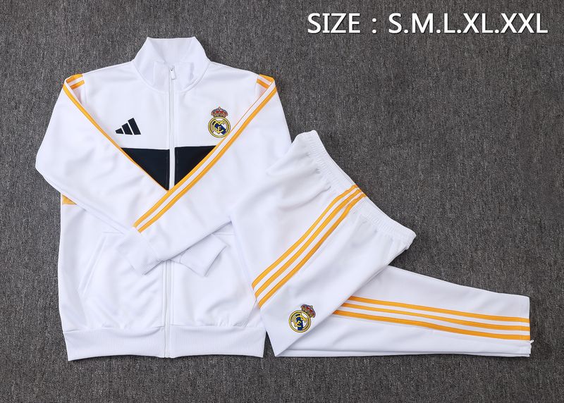 Conjunto Real Madrid 2026/2027 Blusão e Calça - Treino Masculino - com Zíper Conjunto Real Madrid 2026/2027 Blusão e Calça - Treino Masculino - com Zíper