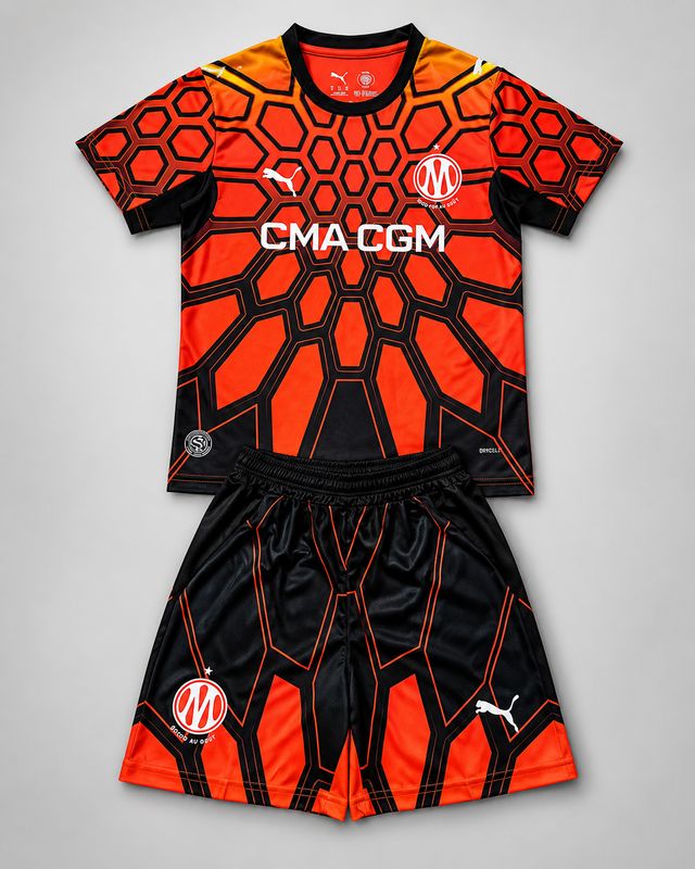 Kit Camisa Infantil Olympique Marseille 2026/2027 Kit Camisa Infantil Olympique Marseille 2026/2027