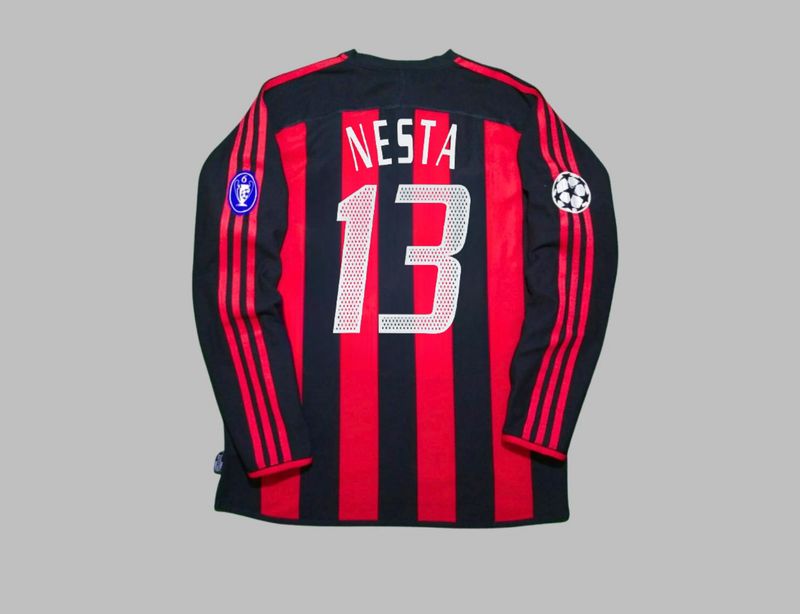 Camisa Milan 22003 2004 Manga Longa NESTA 13 Camisa Milan 22003 2004 Manga Longa NESTA 13