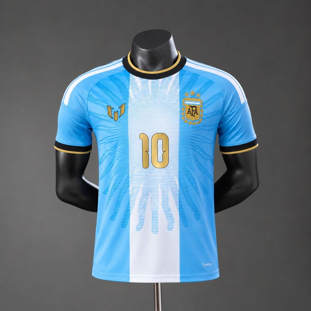 Camisa Especial da Argentina Homenageia Lionel Messi - Versão Jogador Camisa Especial da Argentina Homenageia Lionel Messi - Versão Jogador