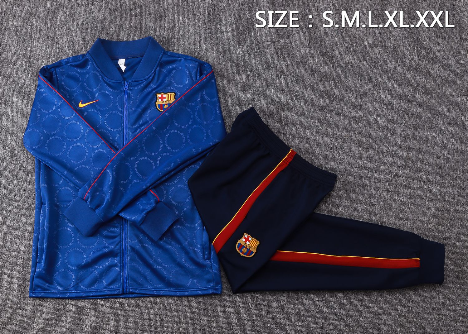 Conjunto Barcelona 2026/27 Blusão e Calça - Treino Masculino - com Zíper Conjunto Barcelona 2026/27 Blusão e Calça - Treino Masculino - com Zíper