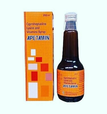 Apetamin Vitamin Syrup 200ml ***New*** Weight Gain Appetite Enhancer! (4 Bottles)