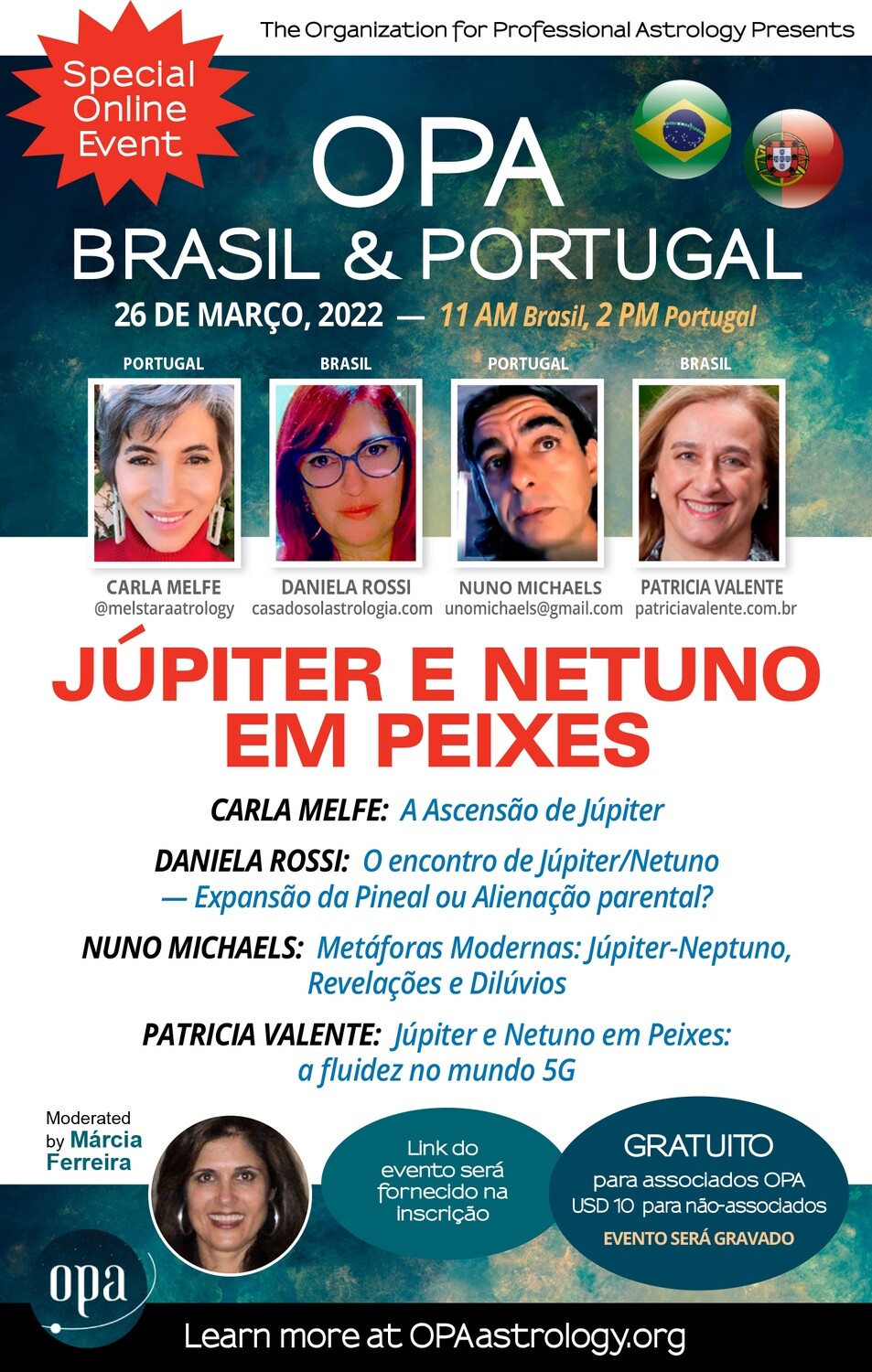 OPA Brasil &amp; Portugal: Júpiter e Netuno em Peixes