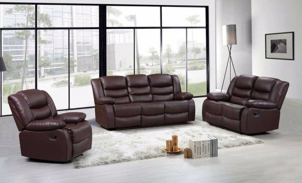Brown Leather Recliner 3+2+1