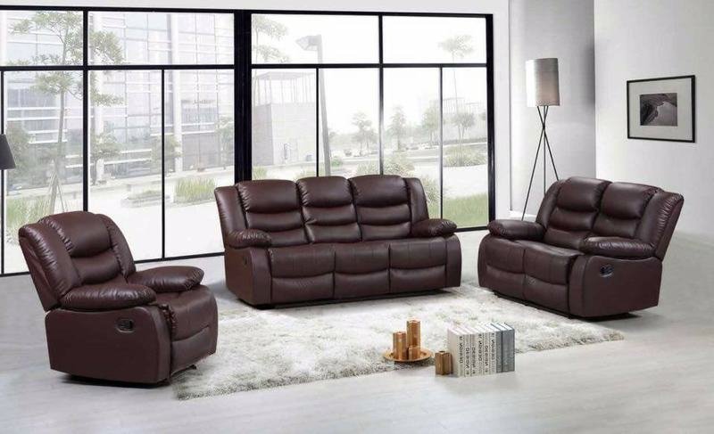 Brown Leather Recliner 3+2+1
