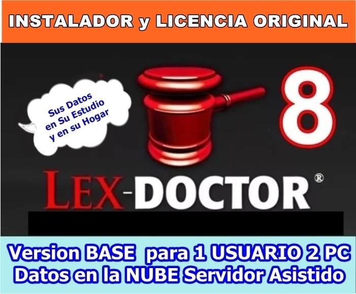 Lex Doctor 8 BASE para 1 Usuario con 2 PC Datos en la Nube para Abogados