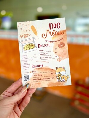 Restaurant Dog Menu (Local DFW, TX Delivery Only)