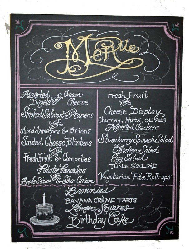 Large Chalkboard Art Menu sign  24&quot; x 36&quot;