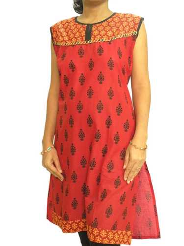 Red Printed Kurta