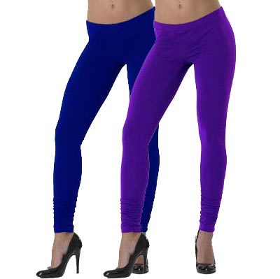 Lehek Cotton Leggings Combo (Purple+Blue)