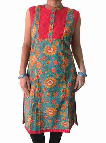 Sea green Printed Kurta