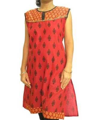 Red Printed Kurta
