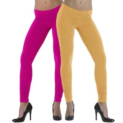 Lehek Cotton Leggings Combo (Beige+Fuchsia)