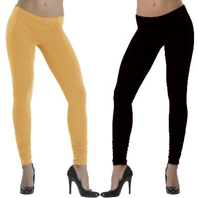 Lehki Cotton Leggings Combo (Beige+Black)