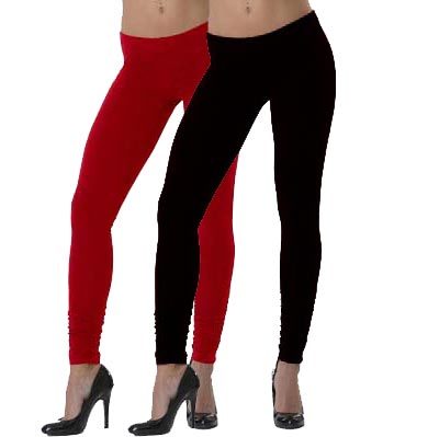 Lehek Cotton Leggings Combo (Red+Black)
