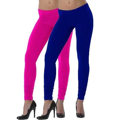 Lehek Cotton Leggings Combo (Blue+Fuchsia)