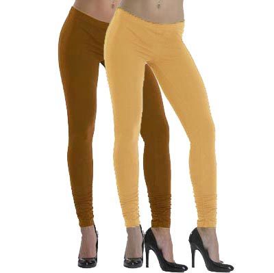 Lehek Cotton Leggings Combo (Brown+Beige)